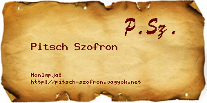 Pitsch Szofron névjegykártya